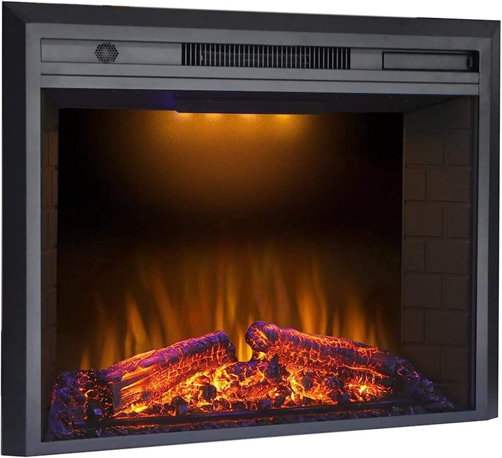 Kentsky Electric Fireplace, 43" Electric Fireplace Inserts, Recessed Fireplace Heater with Remote Control, Adjustable Flame Colors, Timer&Overheating Protection, 750/1500W