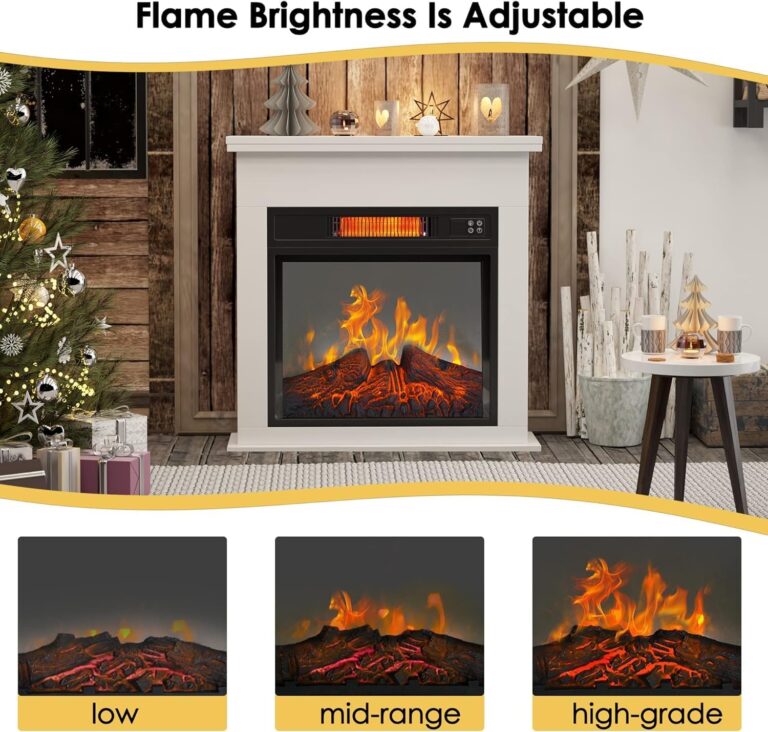 top 5 fireplace decorated with flame displayed